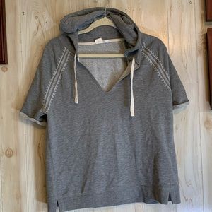 Short-sleeved Cropped Hoodie